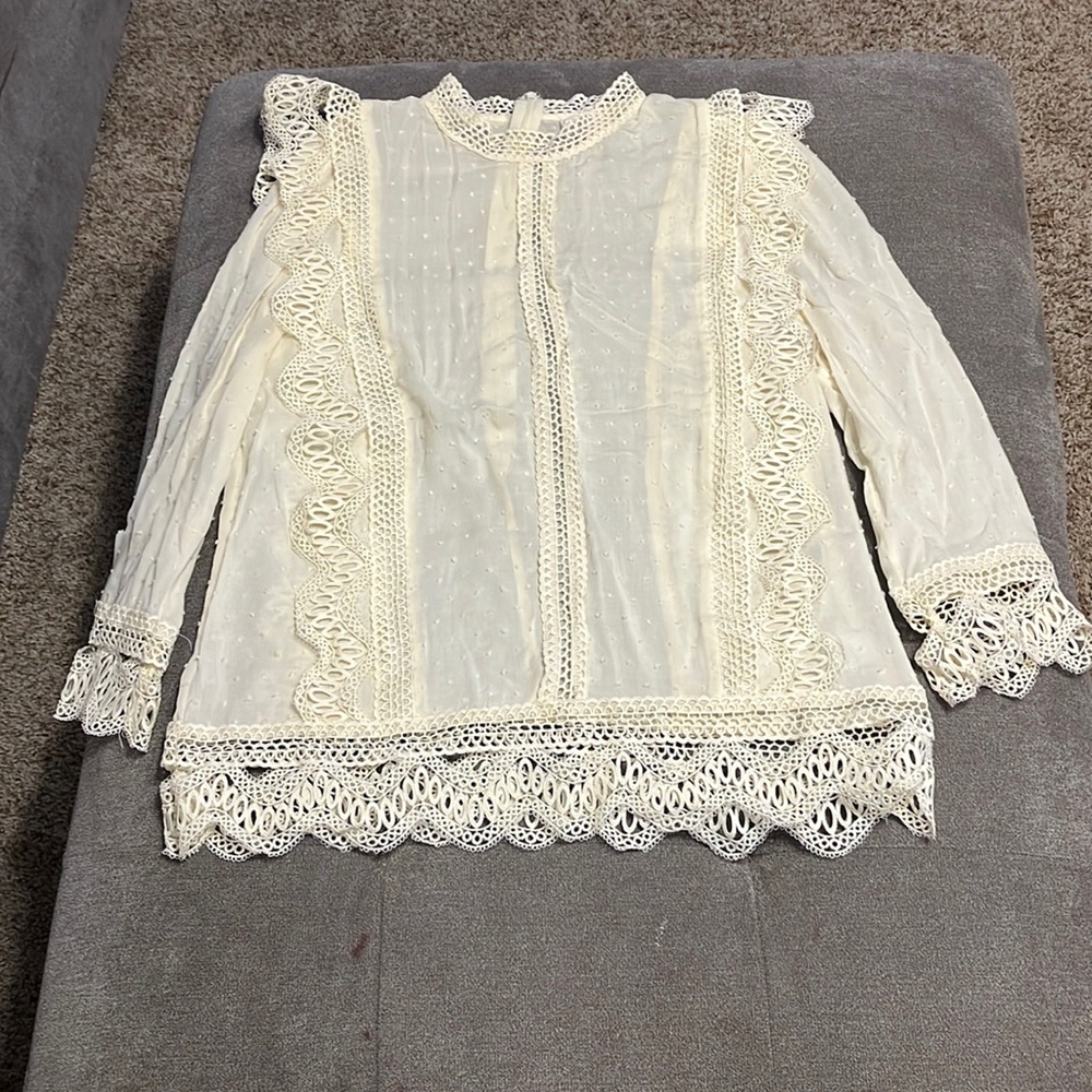 Cream Lace Blouse
